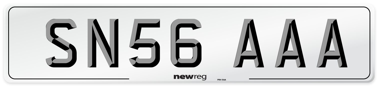 SN56 AAA Number Plate from New Reg